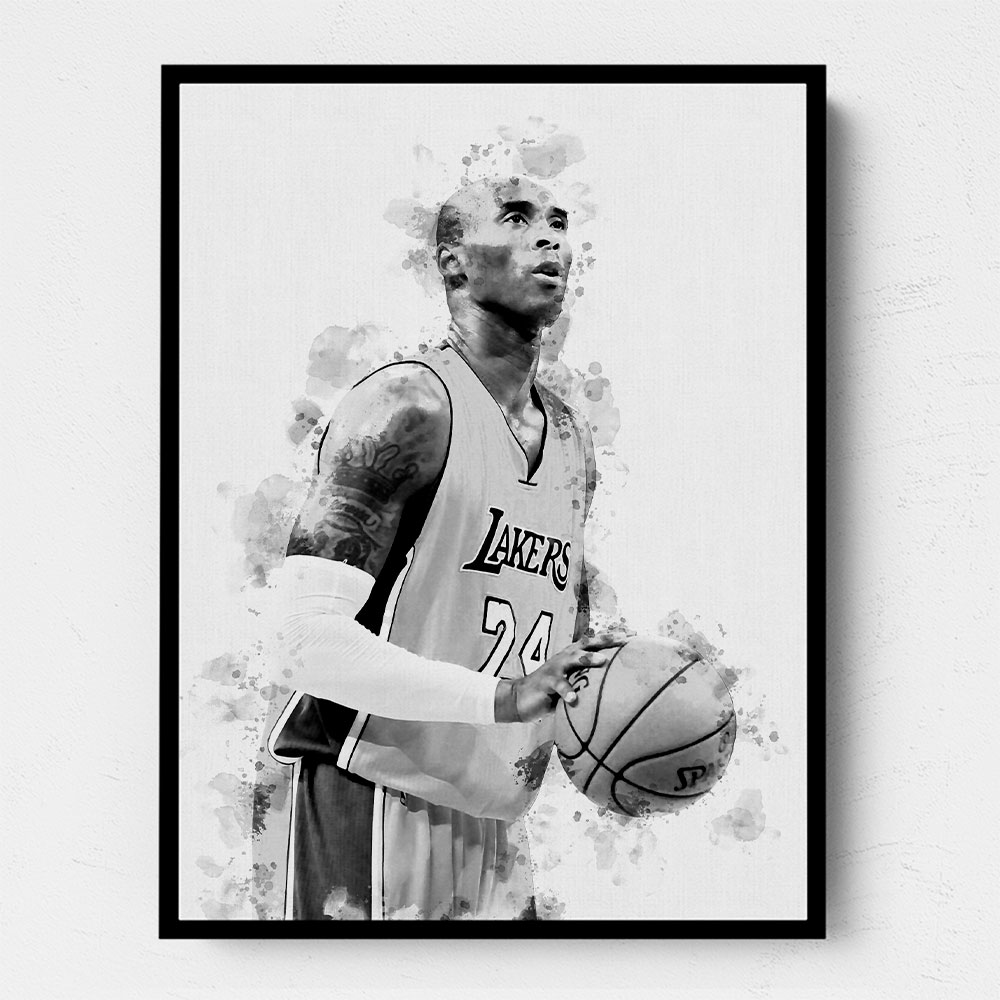 Kobe Bryant Mono Abstract Wall Art
